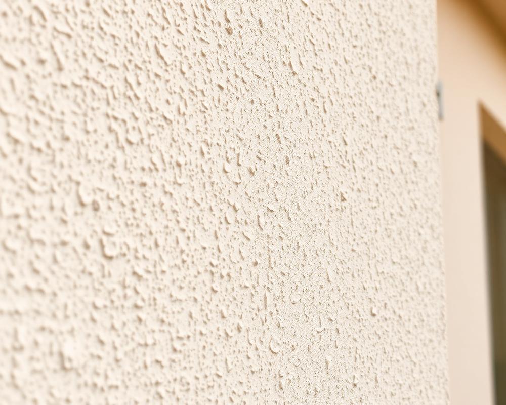 Fini de crépi texturé sur une surface extérieure